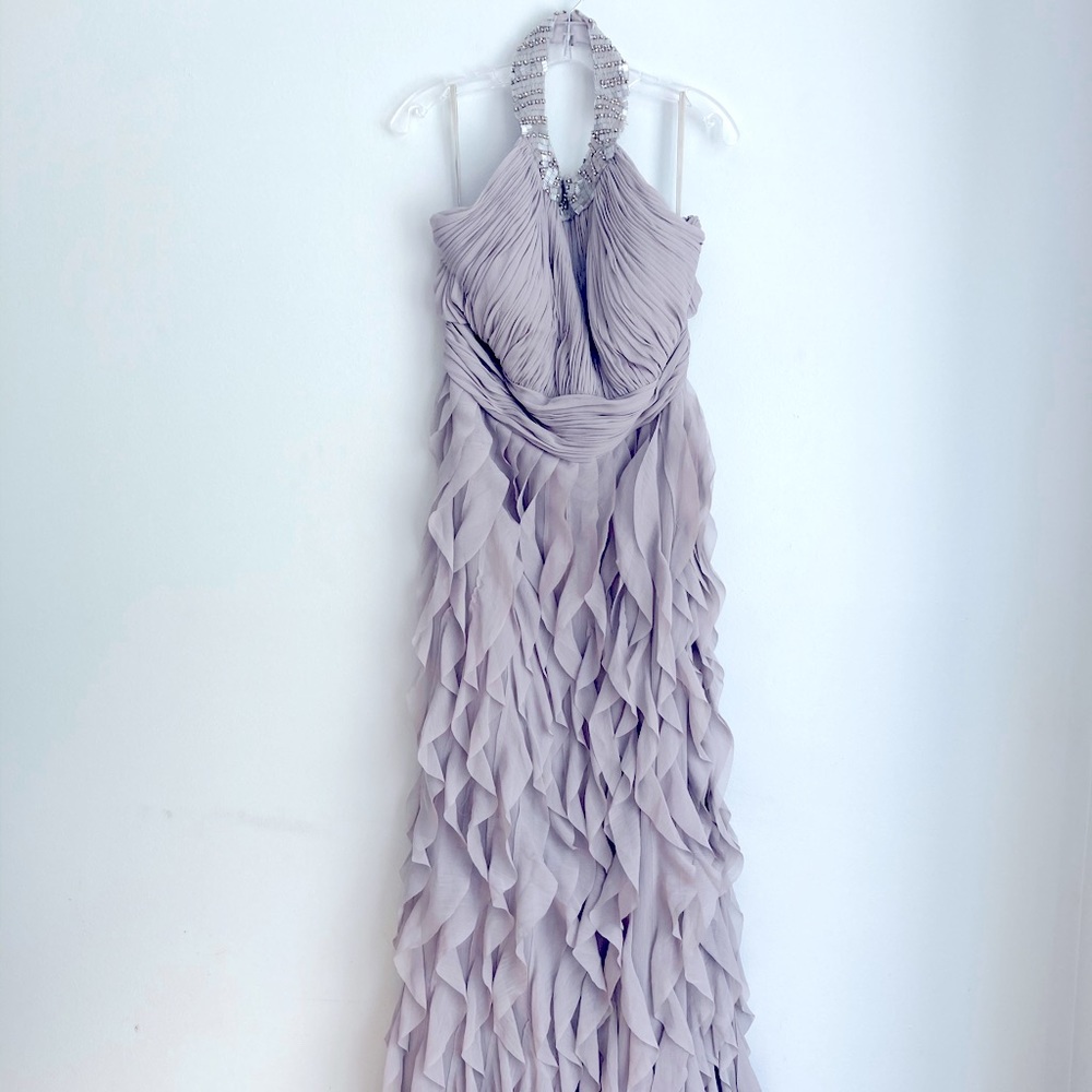 Pronovias Grey Halter Neck Cocktail Dress